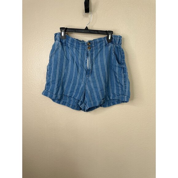 American Eagle Womens Blue Shorts 14 Shorts‎ cuffed button zipper cotton summer - Picture 1 of 6